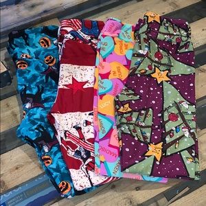 Bundle of Lularoe holiday tween leggings
